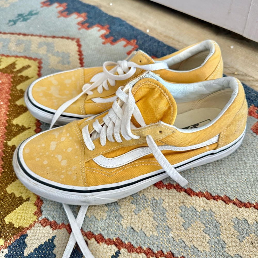 Vans Yellow and White Women's Sneakers